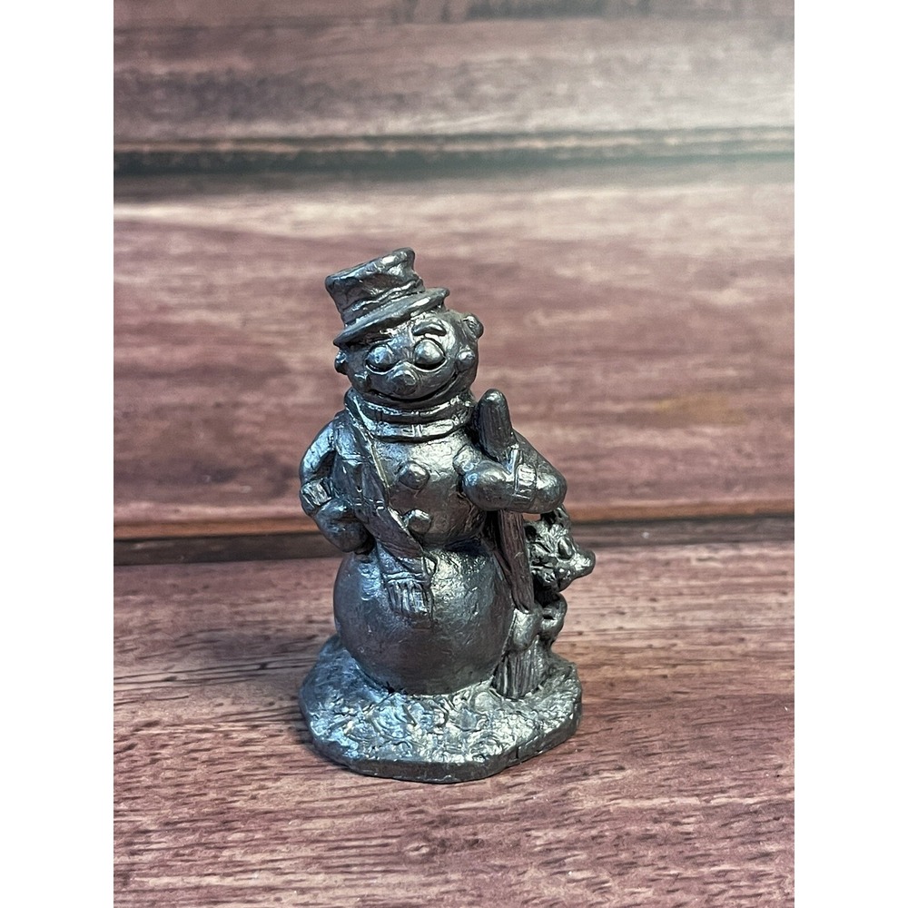 RB RICKER PEWTER SNOWMAN COLLECTIBLE PEWTER FIGURINE Vintage 1987 Collectible RB